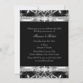 Invitation Argent Diamant Noir 25e Anniversaire (Dos)