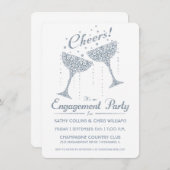 Invitation Argent d'invitation de fiançailles d'acclamation (Devant / Derrière)