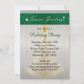 Invitation Argent et arbre de Noël vert (Devant)