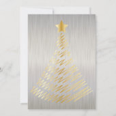 Invitation Argent et arbre de Noël vert (Dos)