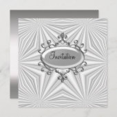 Invitation argent et blanc à chaque occasion (Devant / Derrière)