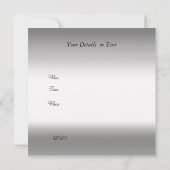 Invitation argent et blanc pour toutes occasions (Dos)