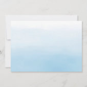 Invitation Argent et bleu Aquarelle Modifier la date (Dos)