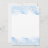 Invitation Argent et bleu Baby shower d'aquarelle (Dos)