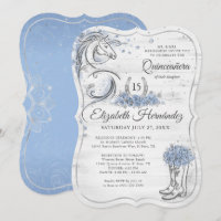 Argent et bleu clair coing Rustique Cheval Anniver