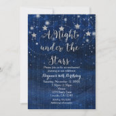 Invitation argent et bleu pour une soirée sous les (Devant)