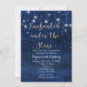 Invitation Argent et Bleu sous les Étoiles Enchant (Devant)