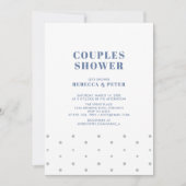 Invitation Argent et bleu | Wedding shower moderne Couples (Devant)
