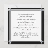 Invitation Argent et diamant sur noir, 40e anniversaire (Dos)