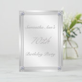 Invitation Argent et fête d'anniversaire d'effet de diamant (Debout devant)