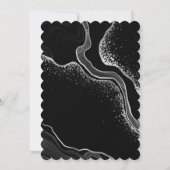 Invitation argent et fleurs noires assise numéro du tableau (Dos)