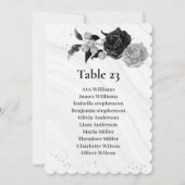 Invitation argent et fleurs noires assise numéro du tableau (Devant)