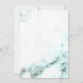 Invitation Argent et marbre Turquoise Elégant mariage Invitat (Dos)