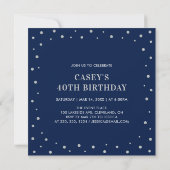 Invitation Argent et marine | 50e fête d'anniversaire surpris (Dos)