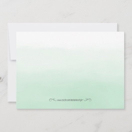 Invitation Argent et Menthe verte Enregistrer la date (Dos)