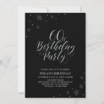 Invitation Argent et noir | Modern Chic 60th Birthday Party<br><div class="desc">Fêtons votre journée spéciale avec cette élégante invitation à la fête de l'argent. Ce design présente une typographie argentée chic "60th Birthday Party" avec des graphismes étincelants. La couleur de l'arrière - plan est en noir, mais n'hésitez pas à la modifier pour l'adapter à votre thème de fête. D'autres invitations...</div>