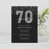Invitation Argent et parties scintillant noire scintillent 70 (Debout devant)