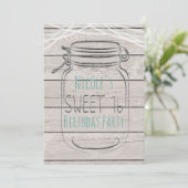 Invitation Argent Faux Parties scintillant Mason Jar Sweet 16 (Debout devant)