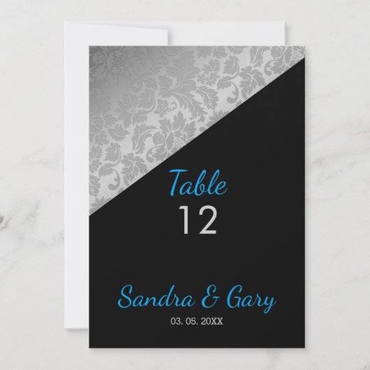 Invitation Argent Floral Damask (Devant)