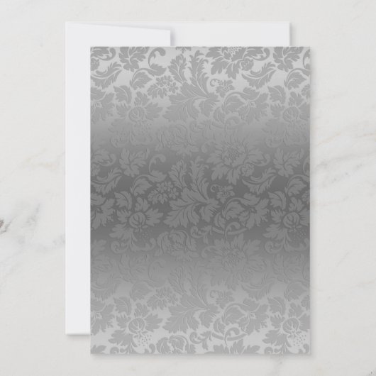 Invitation Argent Floral Damask (Dos)