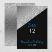 Invitation Argent Floral Damask (Devant / Derrière)