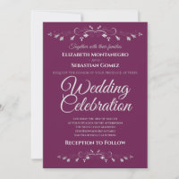 Argent Flourish sur Cassis Simple mariage élégant