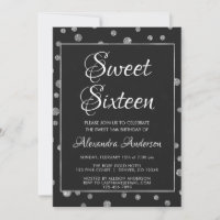 Argent Foil Confetti Pois Sweet 16 Anniversaire