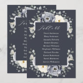 Invitation Argent Gris ivoire Floral Hiver Plat Graphique Inv (Devant / Derrière)