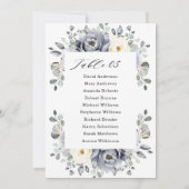 Invitation Argent Gris ivoire Floral Winter Seins Chart (Dos)
