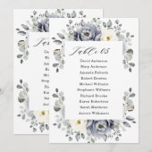 Invitation Argent Gris ivoire Floral Winter Seins Chart (Devant / Derrière)