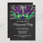 Invitation Argent magique de pourpre de vert de nuit de (Devant / Derrière)