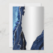 Invitation Argent Marine Blue Agate Surprise 80e anniversaire (Dos)