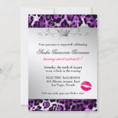 Invitation Argent métallique du poster de animal 311 chic (Dos)