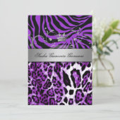 Invitation Argent métallique du poster de animal 311 chic (Debout devant)