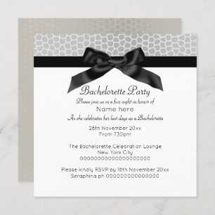 INVITATION ARGENT MODERNE BLACK LEOPARD BACHELORETTE