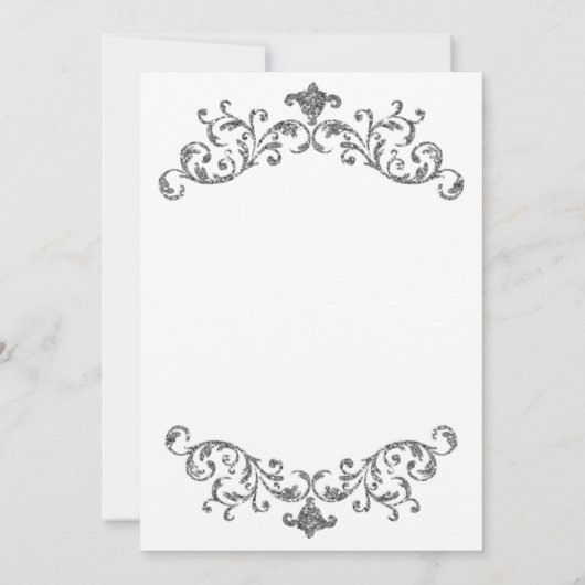 Invitation Argent noir blanc Ornat Flourdir Mariage officiel (Dos)