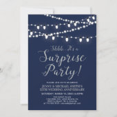 Invitation Argent & Nuit | 25e anniversaire de mariage Surpri (Devant)