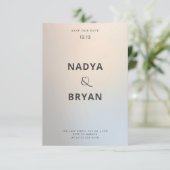 Invitation Argent or Mariage moderne Enregistrer la date (Debout devant)