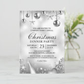 Invitation Argent Ornements Noël Entreprise Fête Fête (Debout devant)