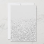Invitation Argent parties scintillant cadre script gris Quinc (Dos)