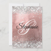 Invitation Argent Parties scintillant Rose or huile Monogramm (Dos)