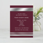 Invitation Argent Platine brillant Élégante Invitation-N'IMPO (Debout devant)