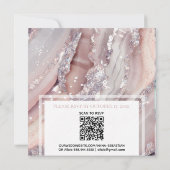 Invitation *~* Argent QR BLUSH PINK AGATE AR66 Mariage RSVP (Dos)