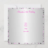 Invitation Argent rose Blanc Noir Coeurs d'amour 21e annivers (Dos)