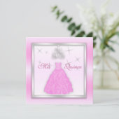 Invitation Argent rose-clair de scintillement d'invitation de (Debout devant)