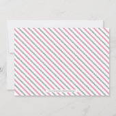 Invitation Argent & Rose | Fille, Typographie Chic Baby Showe (Dos)