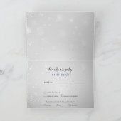 Invitation argent royal bleu neige flocons de mariage d'hiver (Intérieur)