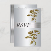 Invitation Argent RSVP (Devant / Derrière)