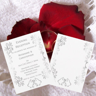 Invitation Argent Scrollwork Mariage Réception