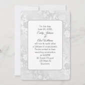 Invitation Argent Shimmer Mariage Floral Design (Devant)